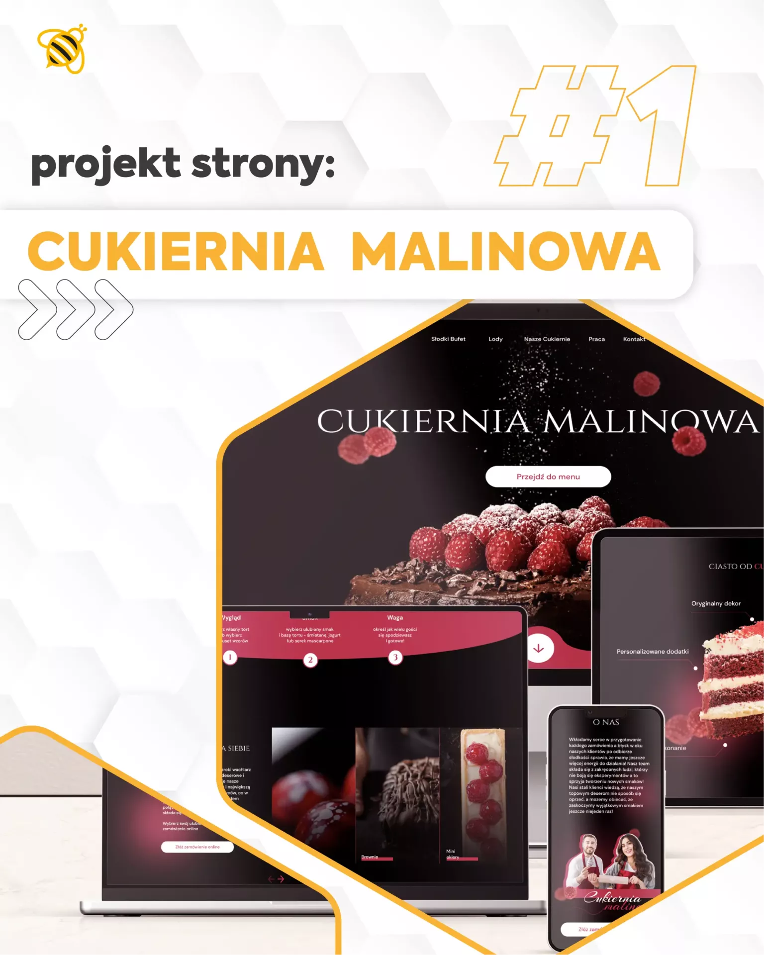 Projekt strony dla Cukierni Malinowej