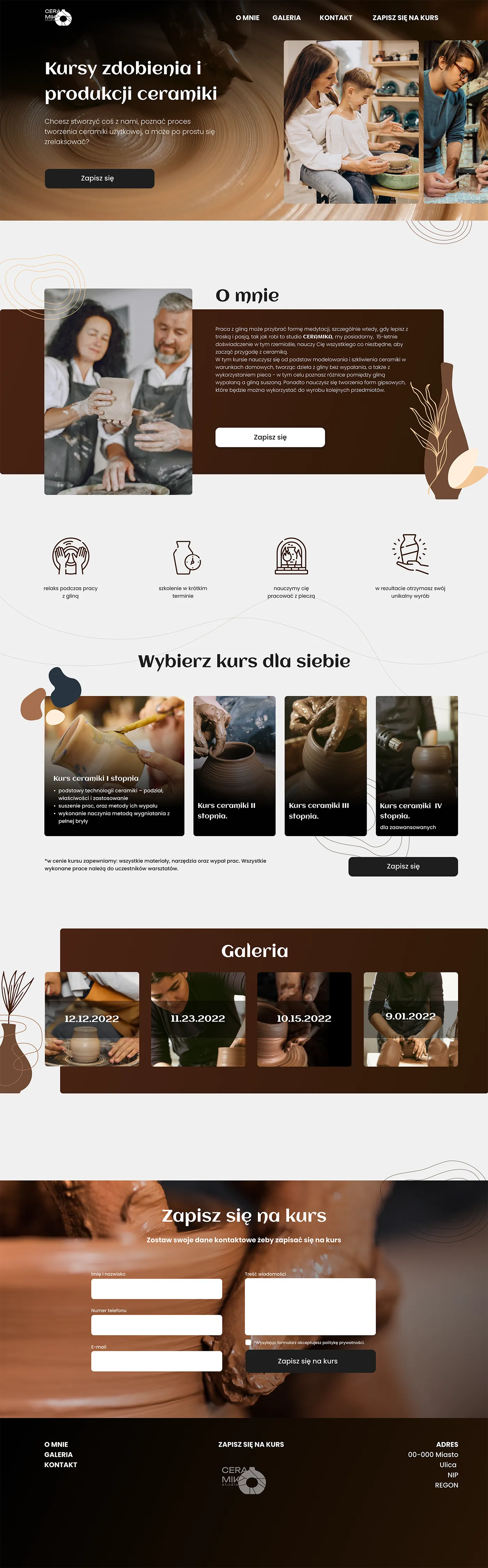 projekt strony dla gabinetu dentystycznego wersja komputerowa desktop