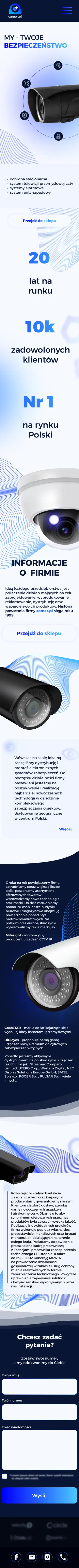 Projekt strony usługowej dla firmy z obszaru monitoringu